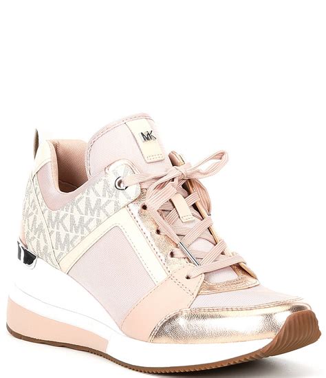 michael michael kors georgie canvas and suede sneaker|Michael Kors georgie trainer.